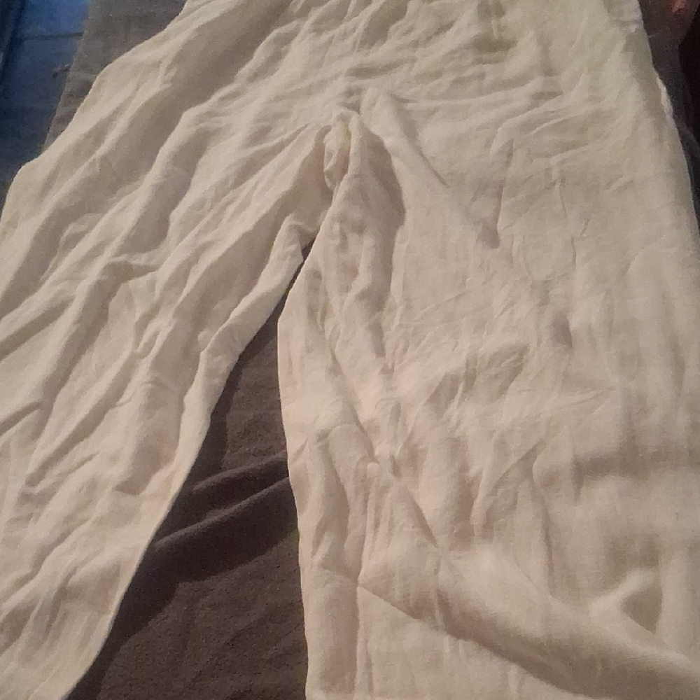 Noli The Label XL Wide Leg Linen Blend Rayon High Rise Pants Neutral NWOT - Picture 5 of 5
